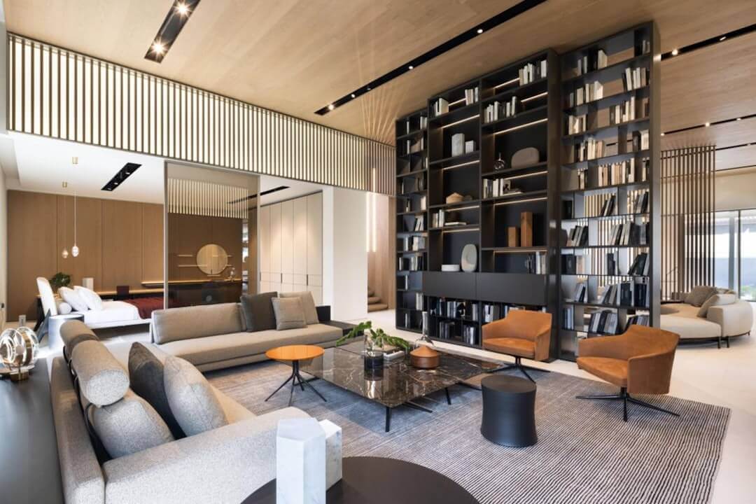 Elegant high-end home interior with designer furniture