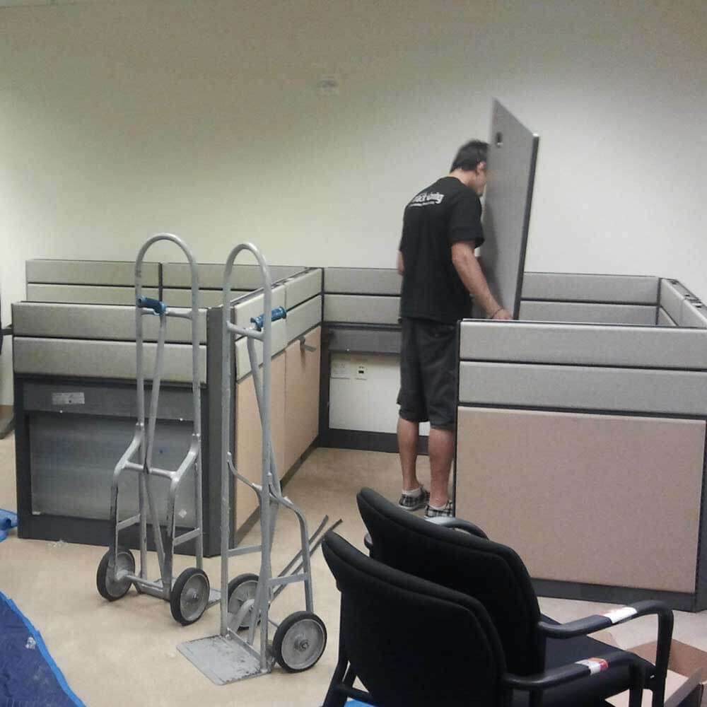Office cubicle reconfiguration during commercial move